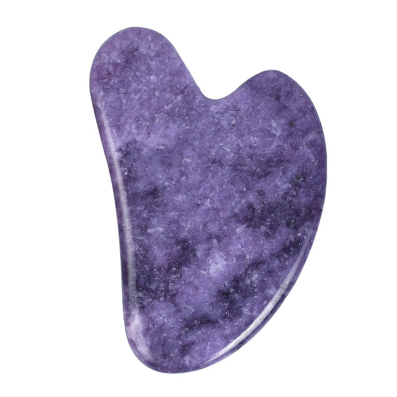 Crystal Heart Shape Scraping Board Face Skincare Use GEMROCKY-Jewelry-Lepidolite-