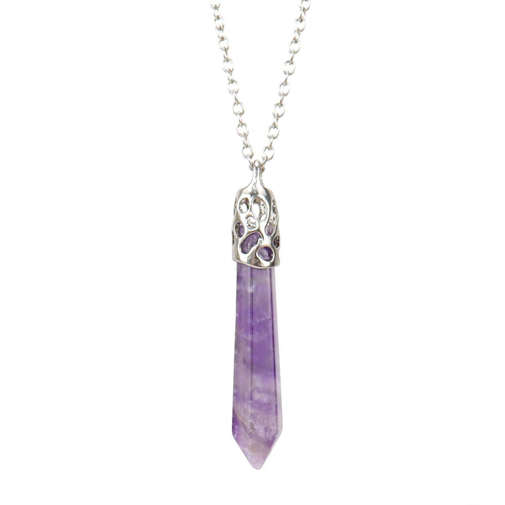 Crystal Hexagonal Prism Pendant Necklaces GEMROCKY-Jewelry-Dream Amethyst-