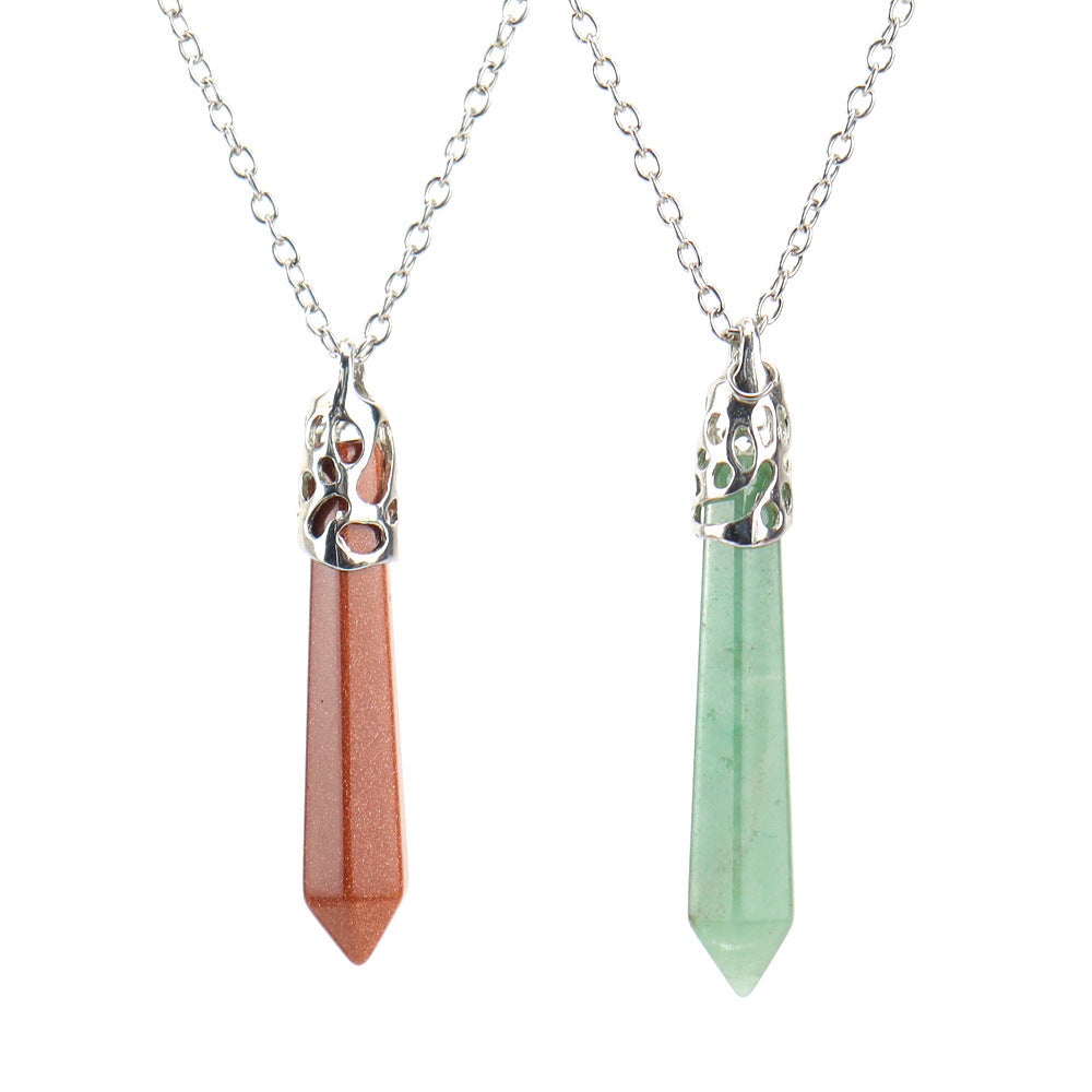 Crystal Hexagonal Prism Pendant Necklaces GEMROCKY-Jewelry-