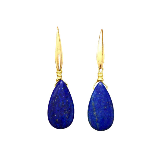 Crystal Lapis Lazuli Waterdrop Eardrop Earrings GEMROCKY-Jewelry-