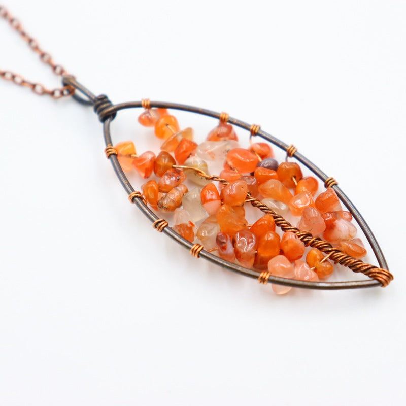 Crystal Life Tree Necklaces GEMROCKY-Jewelry-Red Agate-