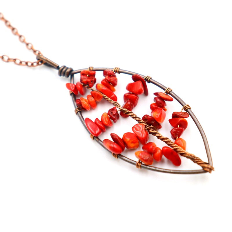 Crystal Life Tree Necklaces GEMROCKY-Jewelry-Red Jasper-