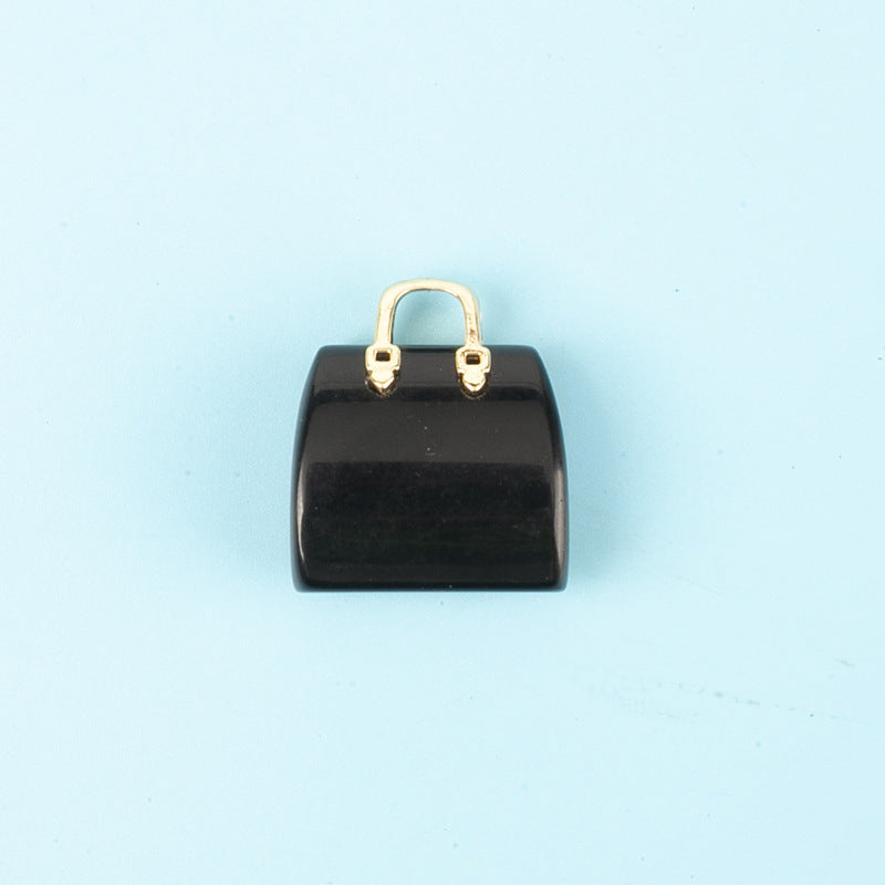 Crystal Mini 2.5cm Handbag Carvings GEMROCKY-Carvings-Black Obsidian-