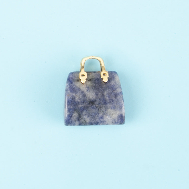 Crystal Mini 2.5cm Handbag Carvings GEMROCKY-Carvings-Blue Spot Stone-