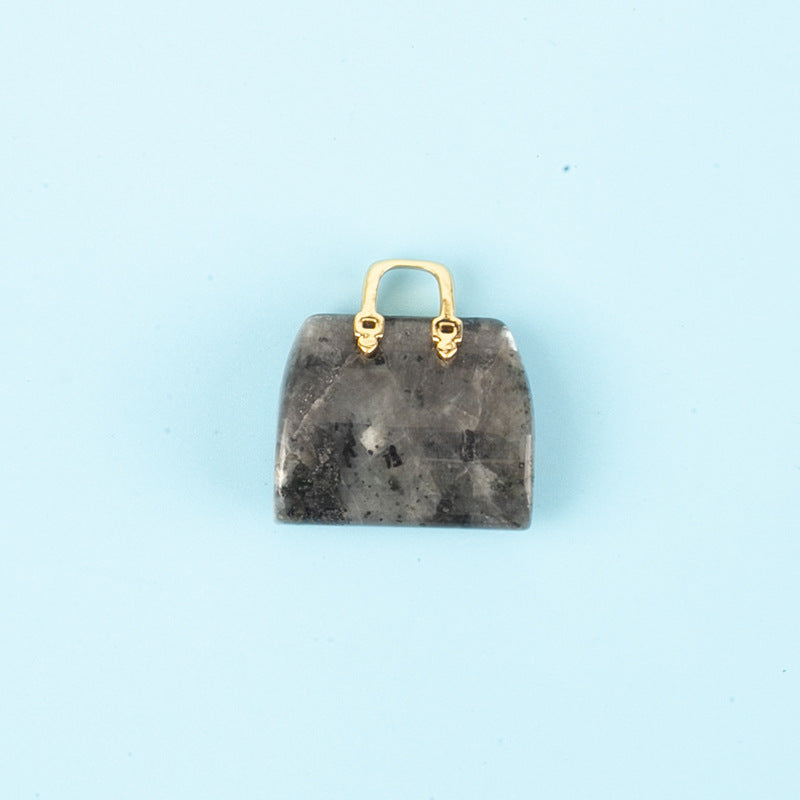 Crystal Mini 2.5cm Handbag Carvings GEMROCKY-Carvings-Larvikite-