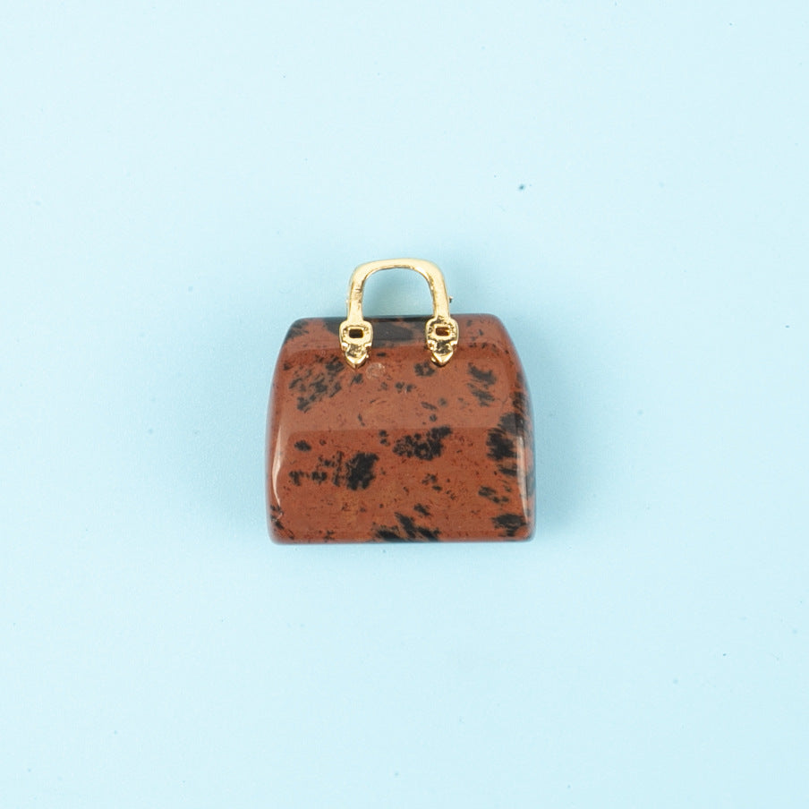 Crystal Mini 2.5cm Handbag Carvings GEMROCKY-Carvings-Red Obsidian-