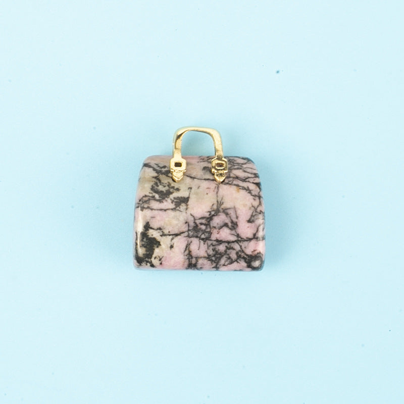 Crystal Mini 2.5cm Handbag Carvings GEMROCKY-Carvings-Rhodonite-
