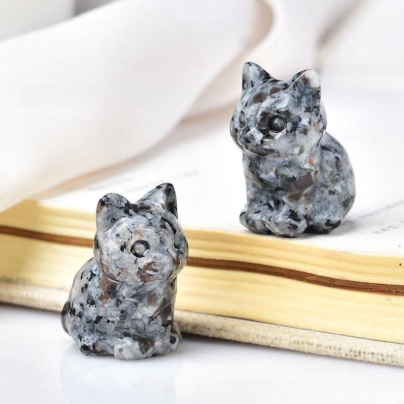 Crystal Multi Material Cat 3cm Carvings GEMROCKY-Carvings-Yooperlite-