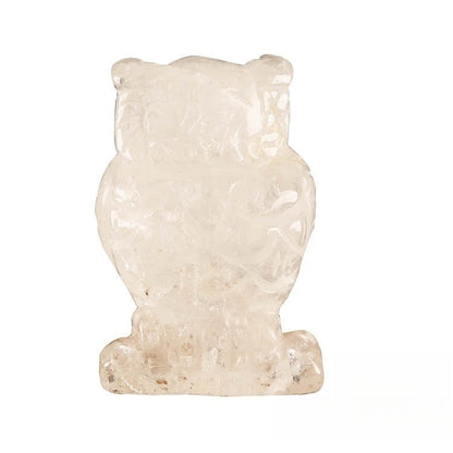 Crystal Owl 2 Inch Carvings GEMROCKY-Carvings-Clear Quartz-