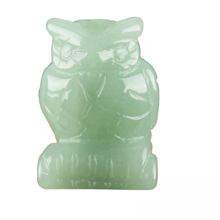 Crystal Owl 2 Inch Carvings GEMROCKY-Carvings-Green Aventurine-