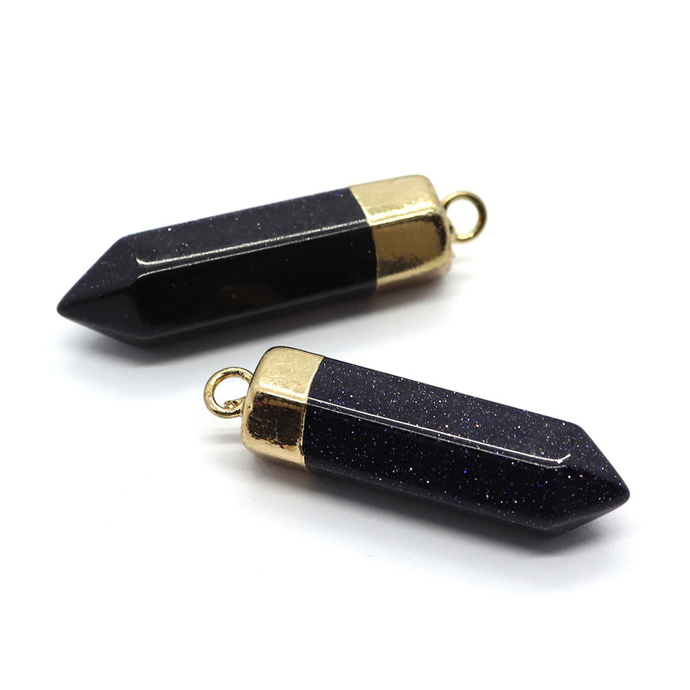 Crystal Pendulum Golden Pendants for Necklace GEMROCKY-Jewelry-Blue Sandstone-