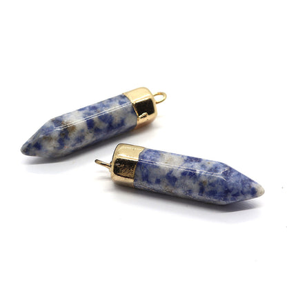 Crystal Pendulum Golden Pendants for Necklace GEMROCKY-Jewelry-Blue Spot Stone-