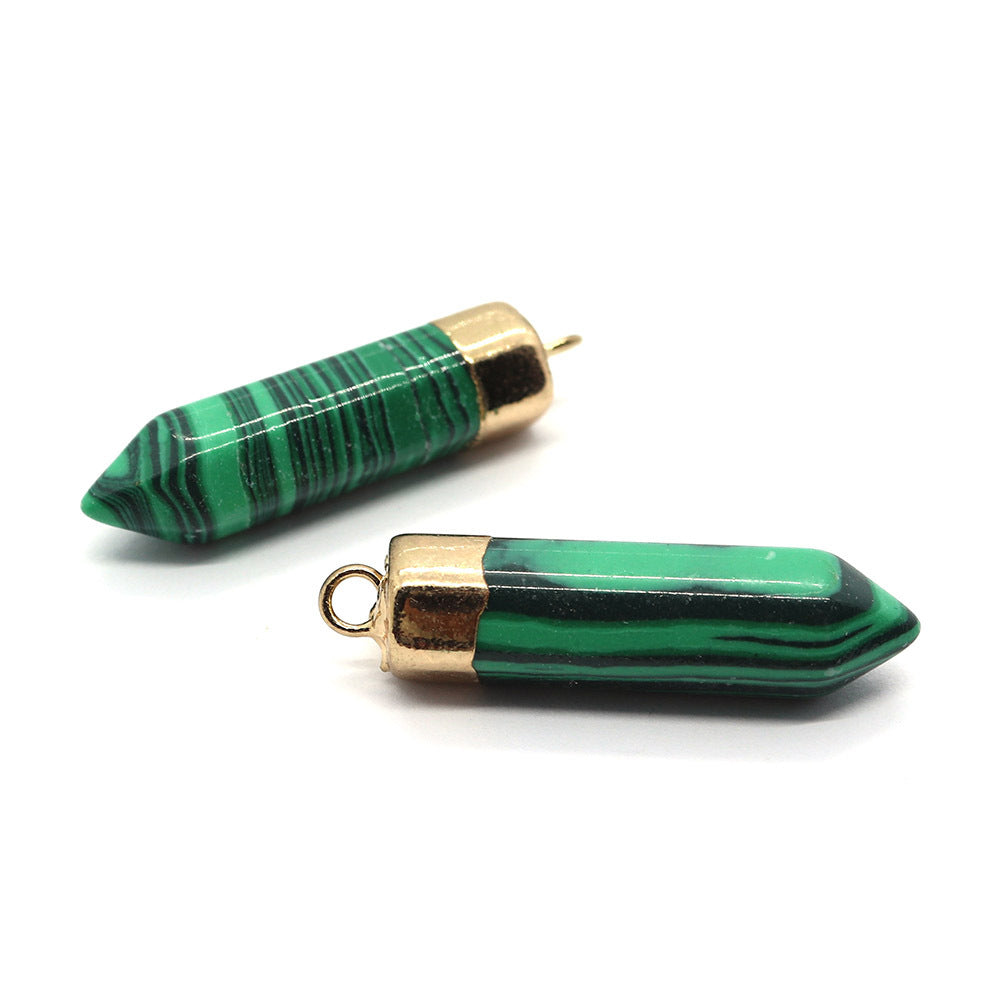 Crystal Pendulum Golden Pendants for Necklace GEMROCKY-Jewelry-Malachite-