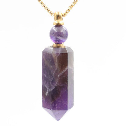 Crystal Perfume Fragrance Hexagonal Pendant Necklaces GEMROCKY-Jewelry-Dream Amethyst-