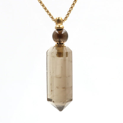 Crystal Perfume Fragrance Hexagonal Pendant Necklaces GEMROCKY-Jewelry-Smoky Quartz-