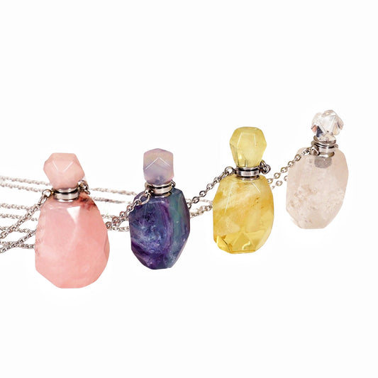 Crystal Perfume Fragrance Mini Bottle Pendant Necklaces GEMROCKY-Jewelry-