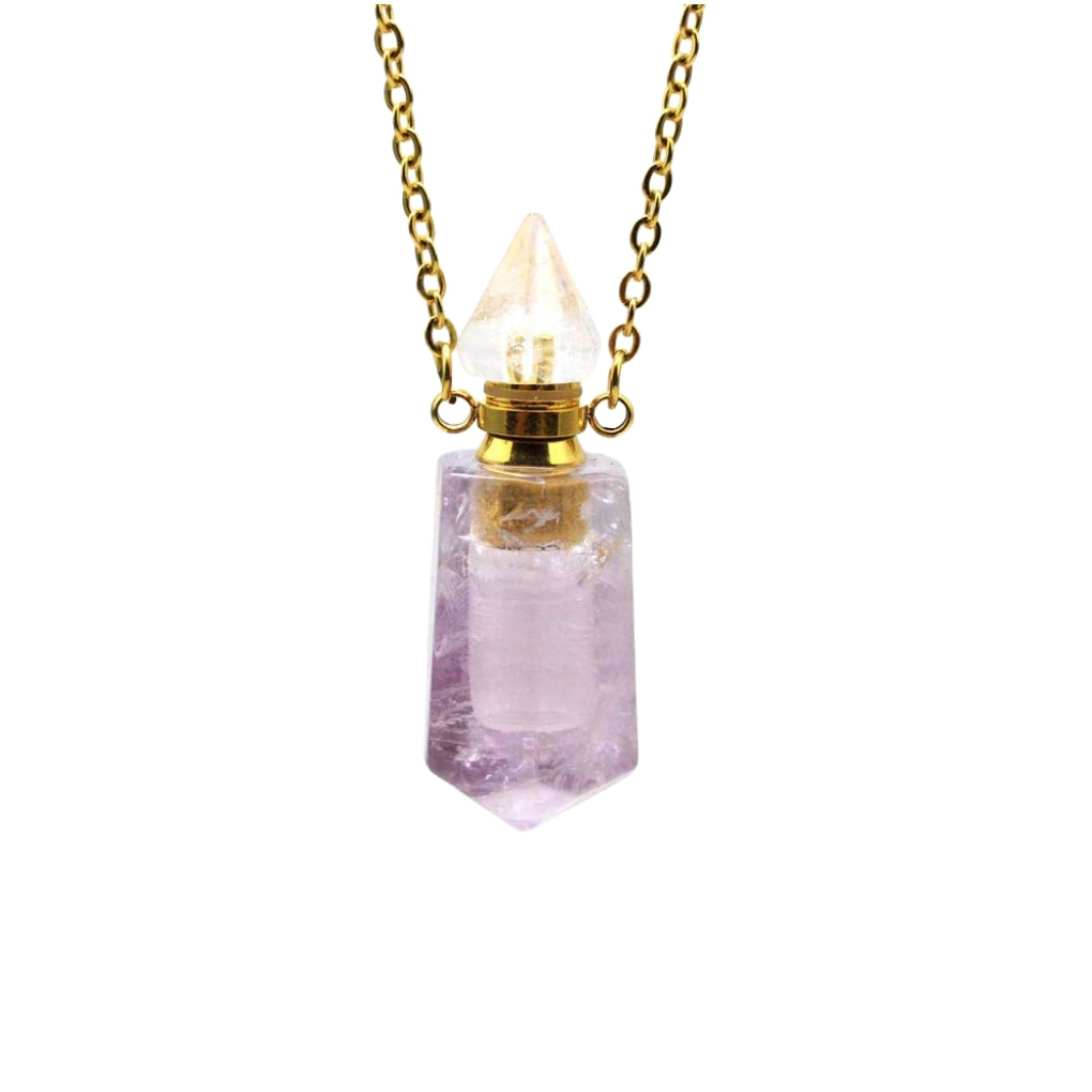 Crystal Perfume Fragrance Mini Pendant Necklaces GEMROCKY-Jewelry-Amethyst-