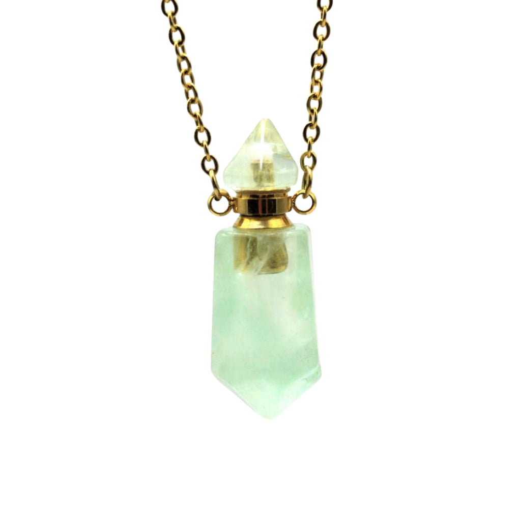 Crystal Perfume Fragrance Mini Pendant Necklaces GEMROCKY-Jewelry-Green Fluorite-