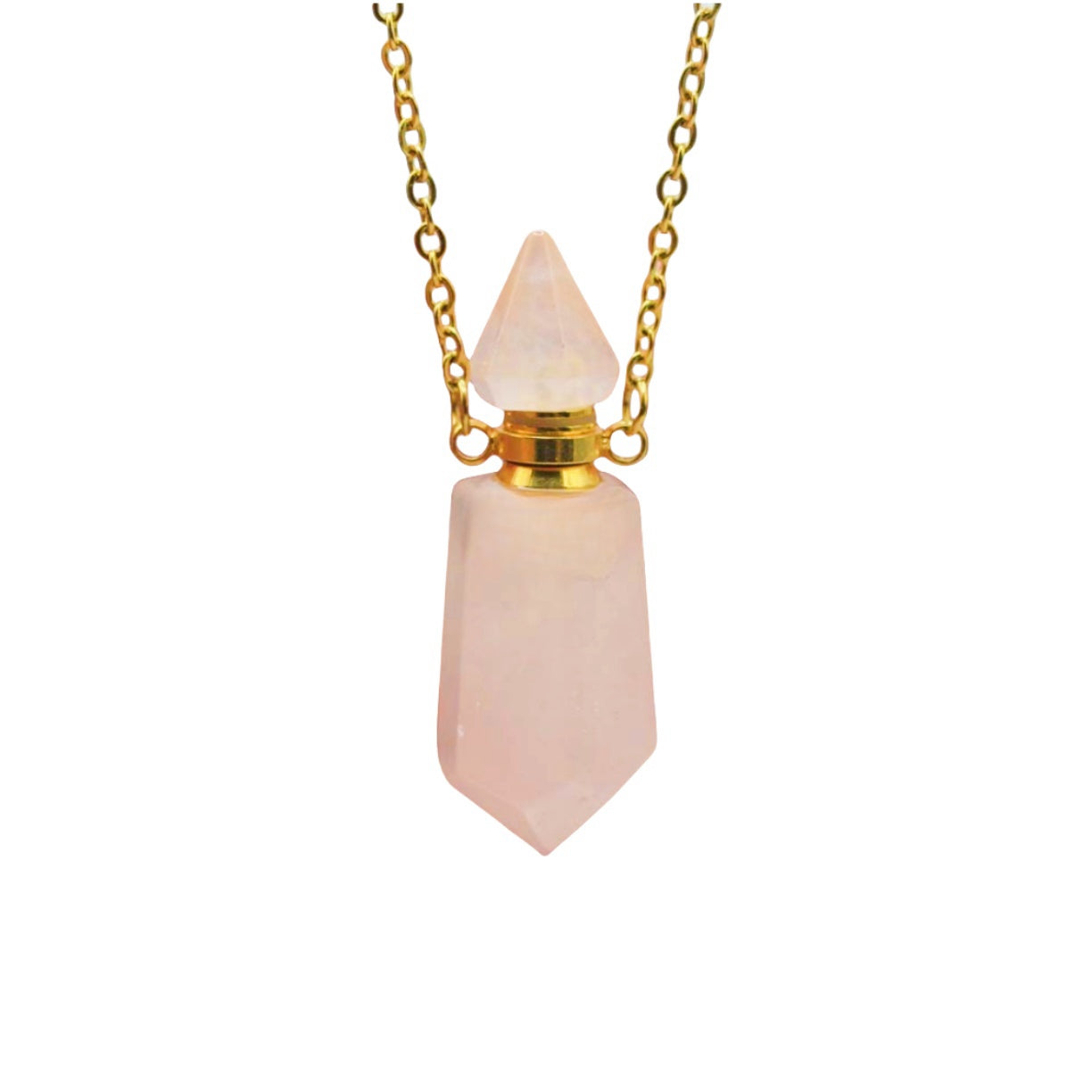 Crystal Perfume Fragrance Mini Pendant Necklaces GEMROCKY-Jewelry-Rose Quartz-