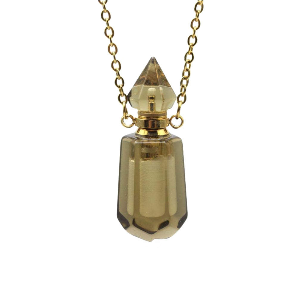 Crystal Perfume Fragrance Mini Pendant Necklaces GEMROCKY-Jewelry-Smoky Quartz-