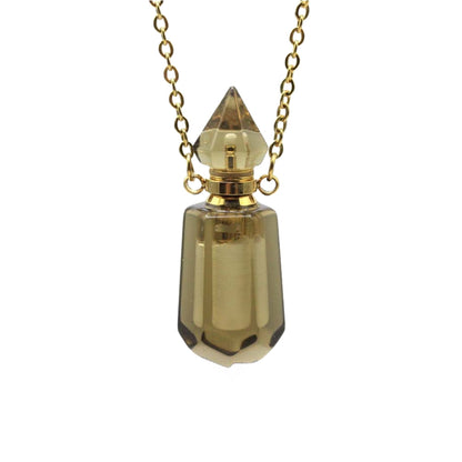 Crystal Perfume Fragrance Mini Pendant Necklaces GEMROCKY-Jewelry-Smoky Quartz-