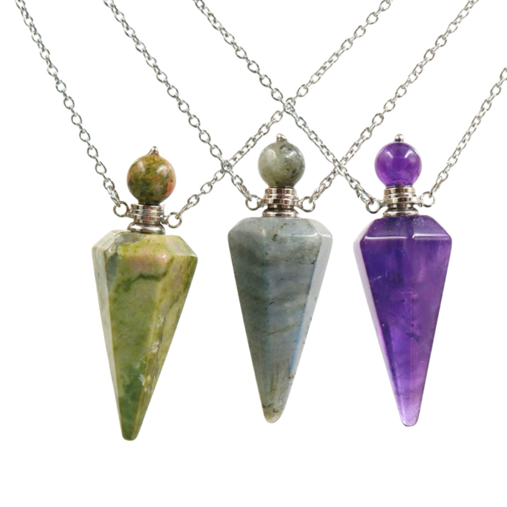 Crystal Perfume Fragrance Pendulum Pendant Necklaces GEMROCKY-Jewelry-