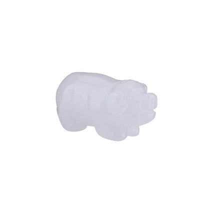 Crystal Pig 1.5 Inch Carvings GEMROCKY-Carvings-Clear Quartz-