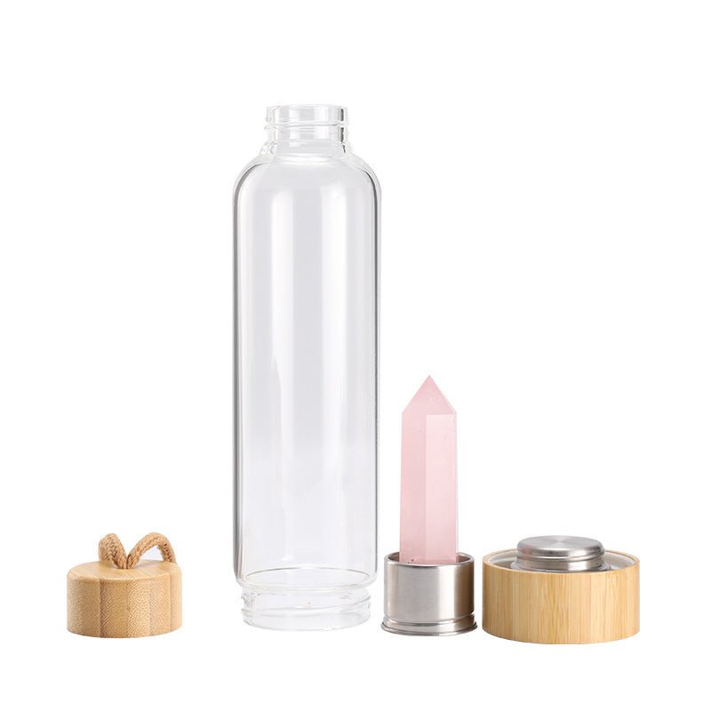 Crystal Point Wand Obelisk Bamboo Water Bottles GEMROCKY-Decoration-