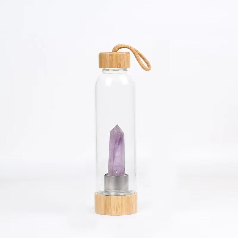 Crystal Point Wand Obelisk Bamboo Water Bottles GEMROCKY-Decoration-Amethyst-