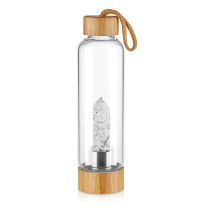 Crystal Point Wand Obelisk Bamboo Water Bottles GEMROCKY-Decoration-Howlite-