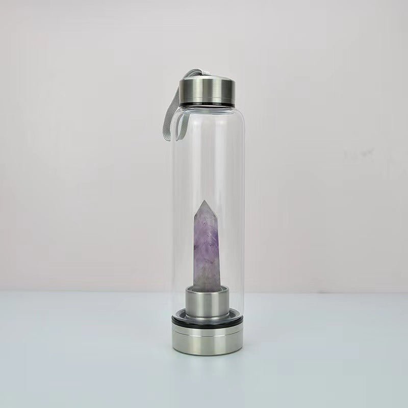 Crystal Point Wand Obelisk Stainless Steel Water Bottles GEMROCKY-Decoration-Amethyst-