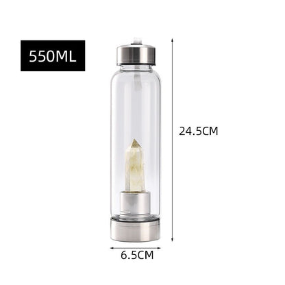 Crystal Point Wand Obelisk Stainless Steel Water Bottles GEMROCKY-Decoration-Citrine-