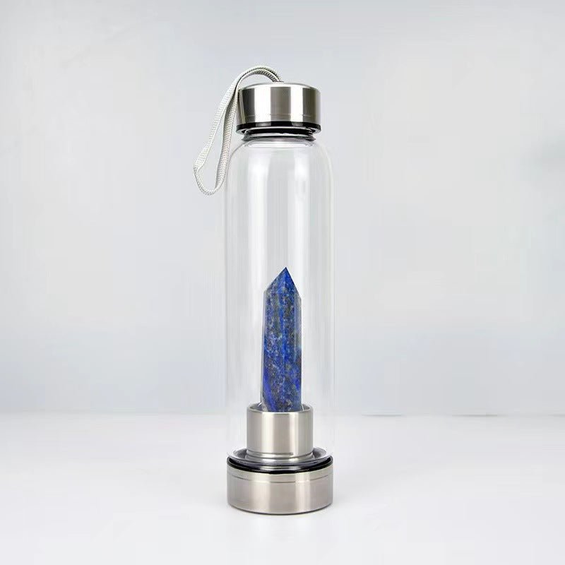 Crystal Point Wand Obelisk Stainless Steel Water Bottles GEMROCKY-Decoration-Lapis Lazuli-