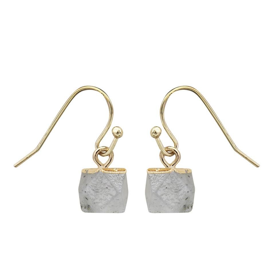 Crystal Polyhedron Earrings GEMROCKY-Jewelry-Larvikite-