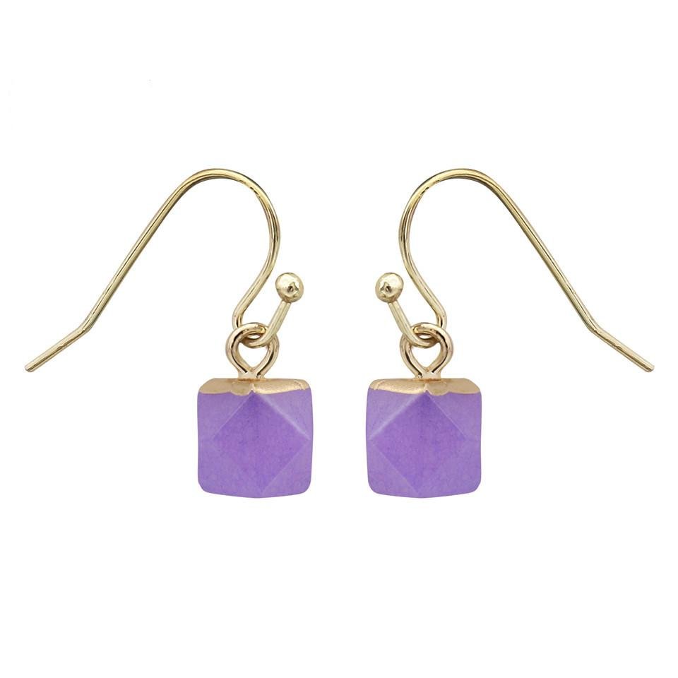 Crystal Polyhedron Earrings GEMROCKY-Jewelry-Purple Jade-