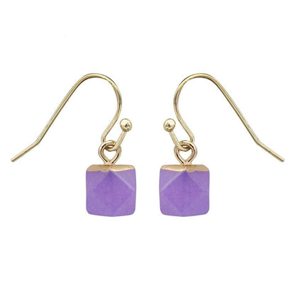 Crystal Polyhedron Earrings GEMROCKY-Jewelry-Purple Jade-