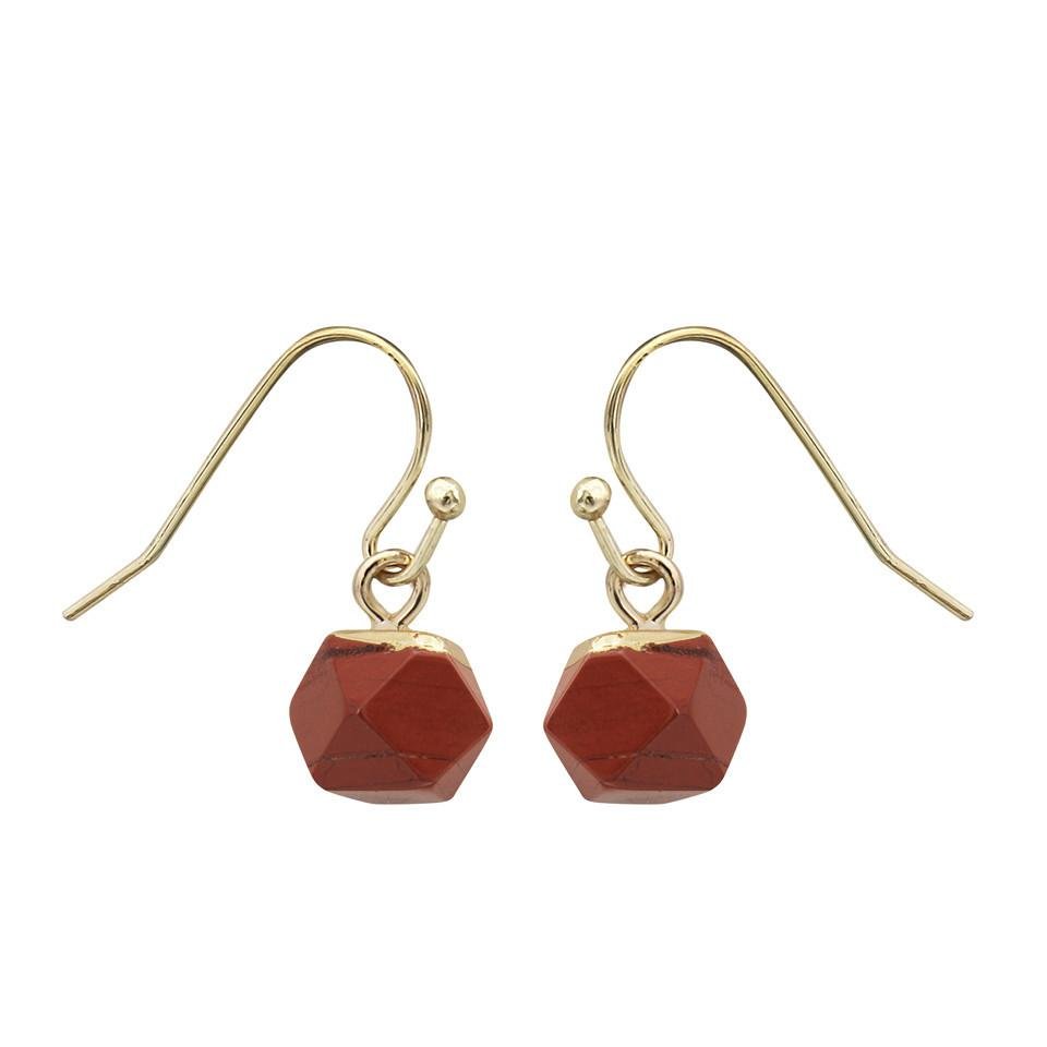 Crystal Polyhedron Earrings GEMROCKY-Jewelry-Red Jasper-