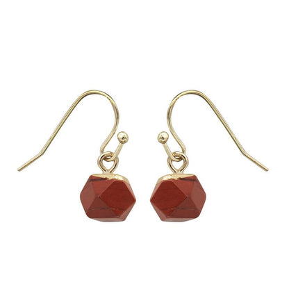 Crystal Polyhedron Earrings GEMROCKY-Jewelry-Red Jasper-