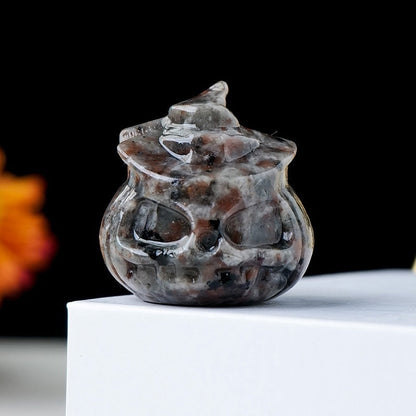 Crystal Pumpkin Halloween 3cm Mini Carving GEMROCKY-Carvings-Wide Yooperlite-