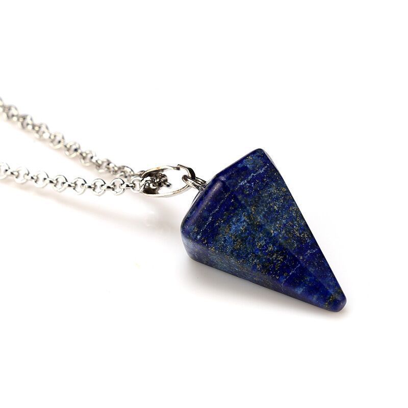 Crystal Pyramid Drop Necklaces GEMROCKY-Jewelry-Lapis Lazuli-