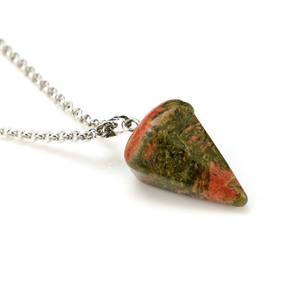 Crystal Pyramid Drop Necklaces GEMROCKY-Jewelry-Unakite-