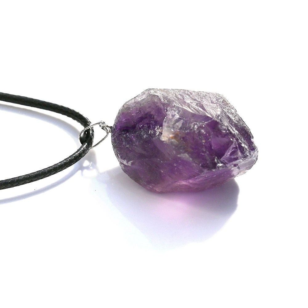 Crystal Rough Stone Pendant Necklaces GEMROCKY-Jewelry-Amethyst-