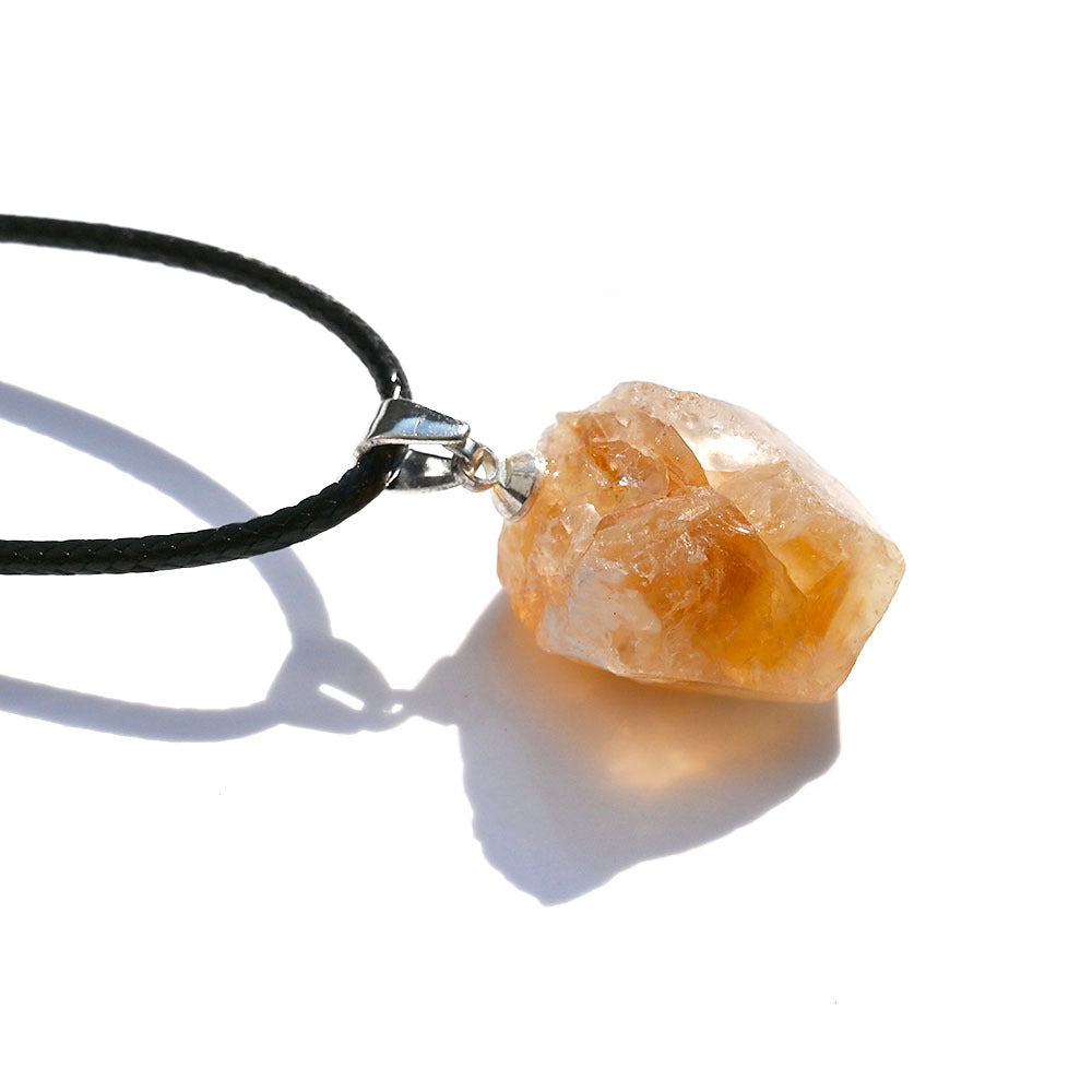 Crystal Rough Stone Pendant Necklaces GEMROCKY-Jewelry-Citrine-