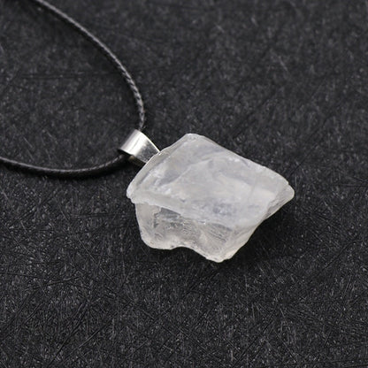 Crystal Rough Stone Pendant Necklaces GEMROCKY-Jewelry-Clear Quartz-