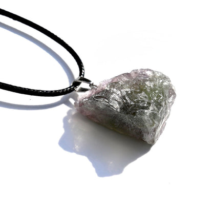 Crystal Rough Stone Pendant Necklaces GEMROCKY-Jewelry-Fluorite-