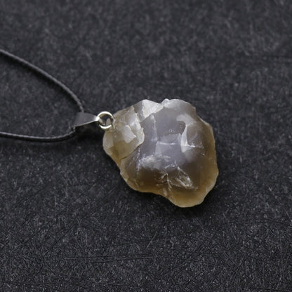 Crystal Rough Stone Pendant Necklaces GEMROCKY-Jewelry-Gray Agate-