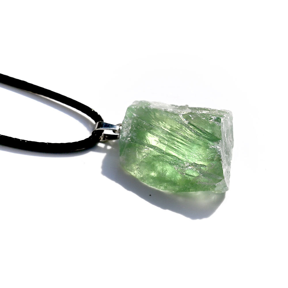 Crystal Rough Stone Pendant Necklaces GEMROCKY-Jewelry-Green Fluorite-