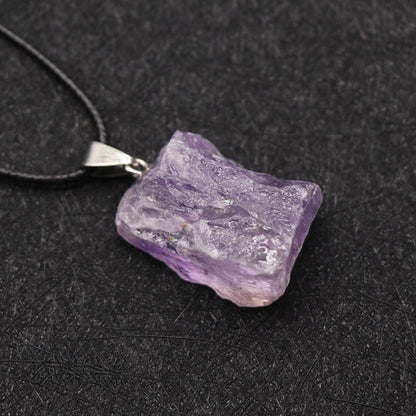 Crystal Rough Stone Pendant Necklaces GEMROCKY-Jewelry-Light Amethyst-