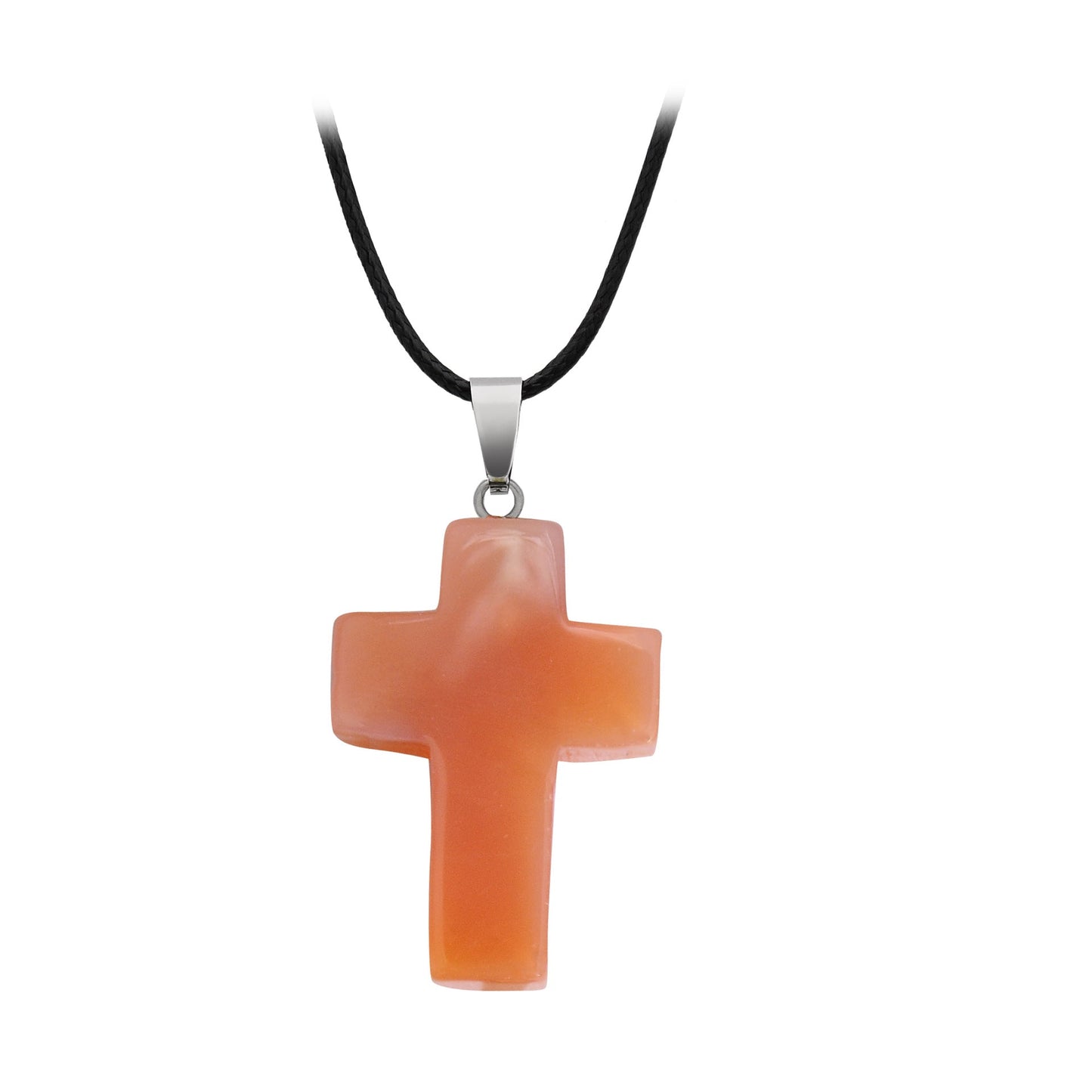 Crystal Saint Cross Pendant Necklaces GEMROCKY-Jewelry-Carnelian-