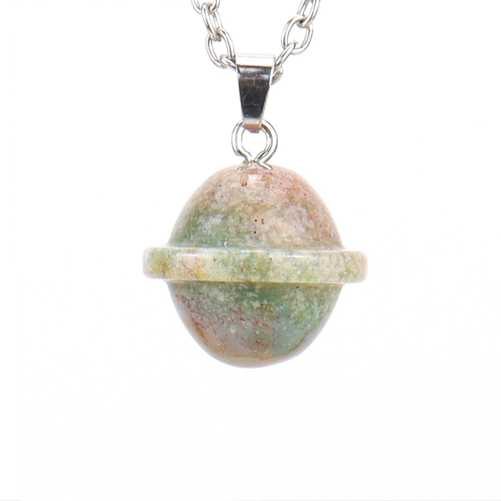 Crystal Saturn Planet Pendant Necklaces GEMROCKY-Jewelry-Flower Stone-